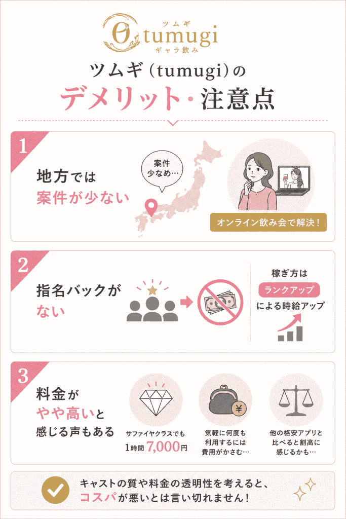 ツムギ（tumugi）のデメリット・注意点