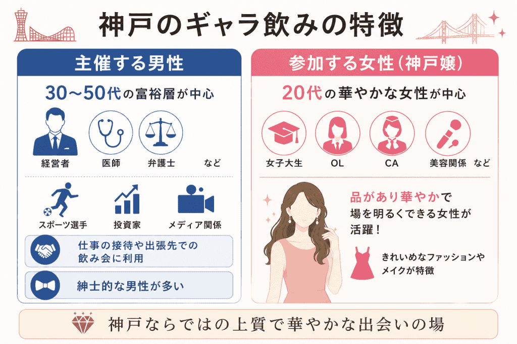 神戸のギャラ飲みの特徴